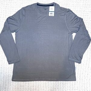 Perry Ellis Portfolio XL Men's Long Sleeve Crew Neck T-Shirt Light Gray NWT